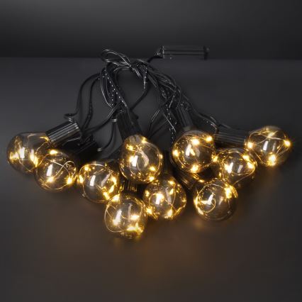 LED-Außen-Dekorations-Lichterkette GIRLANDA 10xLED/3xAA 3m IP44 warmweiß