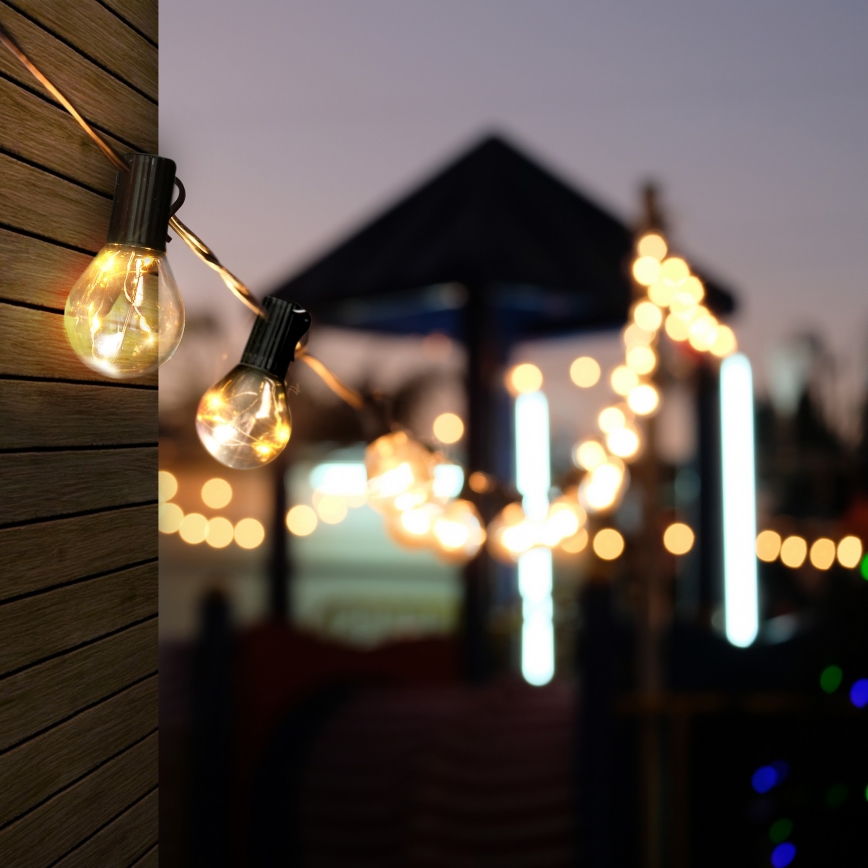 LED-Außen-Dekorations-Lichterkette GIRLANDA 10xLED/3xAA 3m IP44 warmweiß