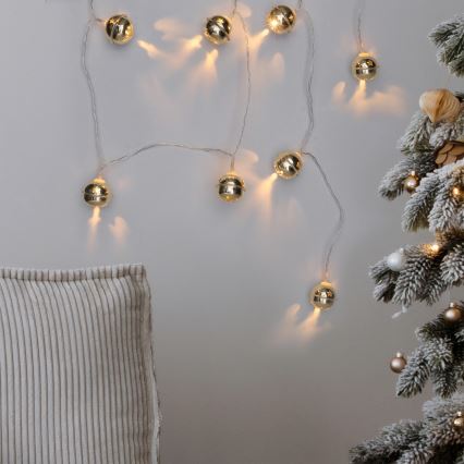 LED Weihnachtskette 10xLED/2xAA/warmweiß 1,8m Glöckchen