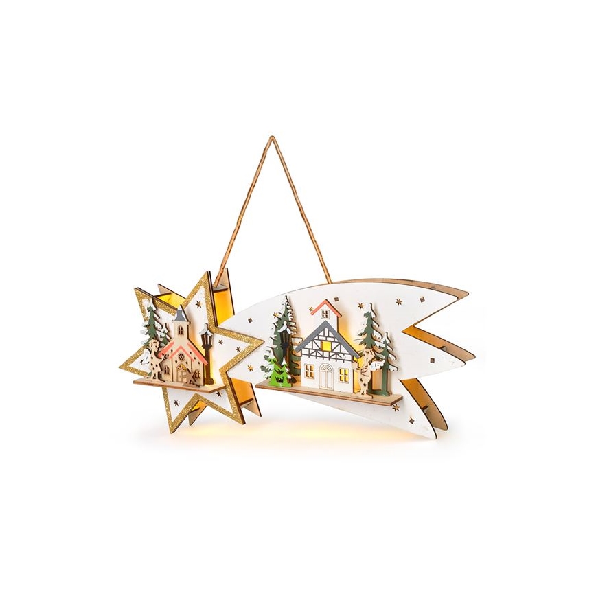 LED Weihnachtsdekoration 10xLED/2xAA Komet