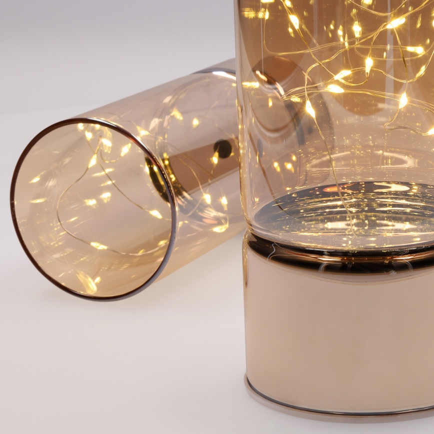 2er-Set LED-Weihnachtsbeleuchtung 20xLED+10xLED/2xAA+3xAA warmweiß