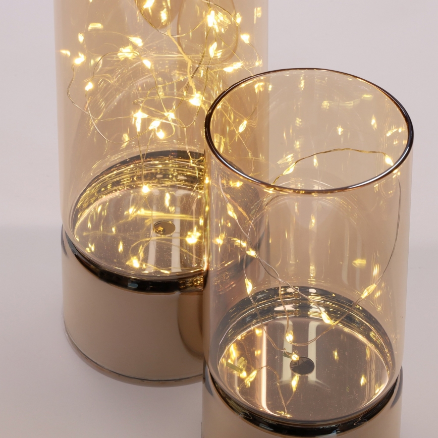 2er-Set LED-Weihnachtsbeleuchtung 20xLED+10xLED/2xAA+3xAA warmweiß