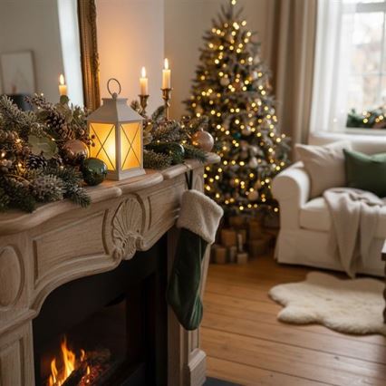 LED-Weihnachtslaterne LED/2xAA warmweiß