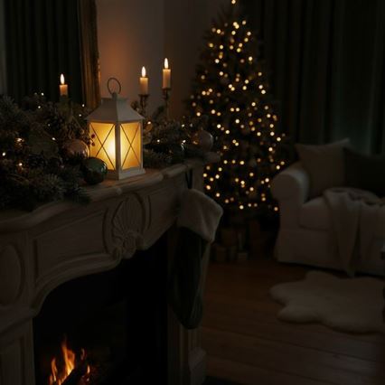 LED-Weihnachtslaterne LED/2xAA warmweiß