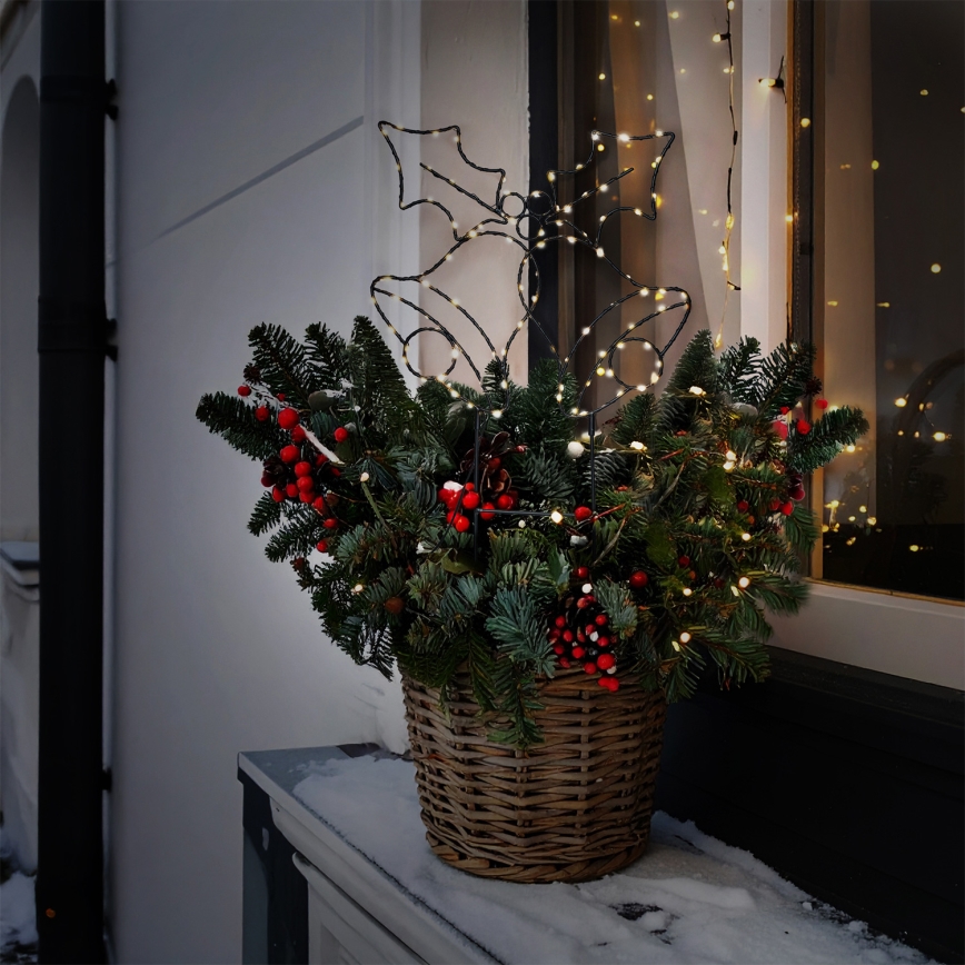 LED-Weihnachtsdekoration für den Außenbereich, 100 LEDs / 3×AA, IP44, warmweiß, Glocken