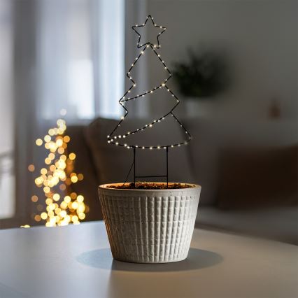 LED-Außen-Weihnachtsdekoration, 85×LED / 3×AA, IP44, warmweiß – Weihnachtsbaum