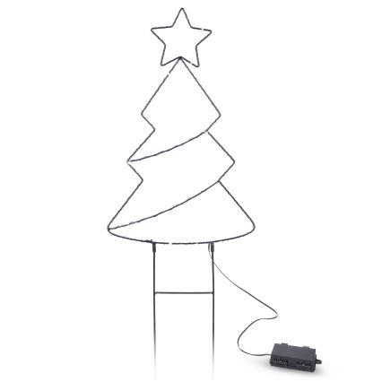 LED-Außen-Weihnachtsdekoration, 85×LED / 3×AA, IP44, warmweiß – Weihnachtsbaum