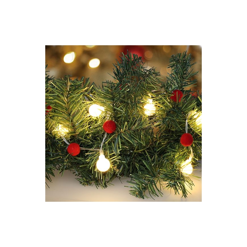 LED-Lichterkette, 20 LEDs / 2× AA, 1,8 m, warmweiß