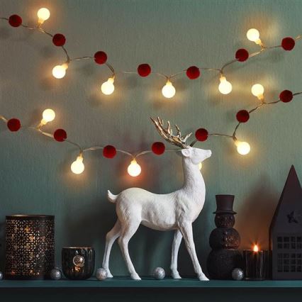 LED Weihnachtskette 20xLED/2xAA 1,8 m warmweiß