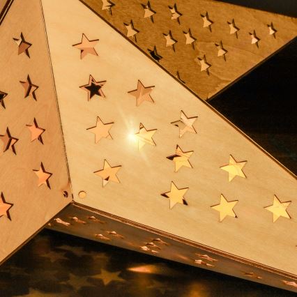 LED-Weihnachtsdekoration 20xLED/2xAA warmweiß beiger Stern