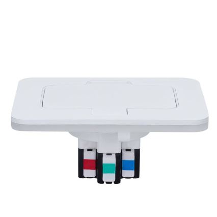 Einbau-Bodensteckdose für den Außenbereich, IP55, weiß, rechteckig