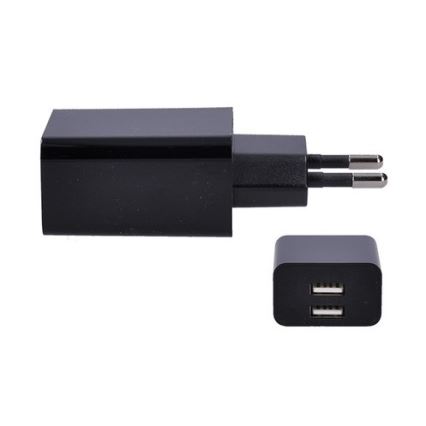 Ladeadapter 2xUSB/3100mA/230V schwarz