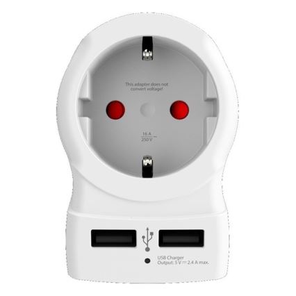 Reiseadapter für UK 230V + 2x USB-Anschluss