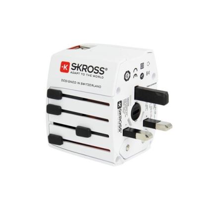 Internationaler Reiseadapter 230V + 2x USB-Anschluss