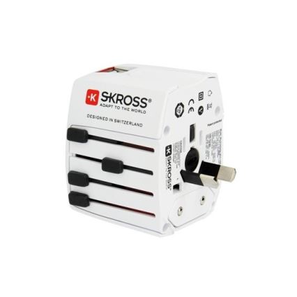 Internationaler Reiseadapter 230V + 2x USB-Anschluss