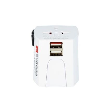 Internationaler Reiseadapter 230V + 2x USB-Anschluss