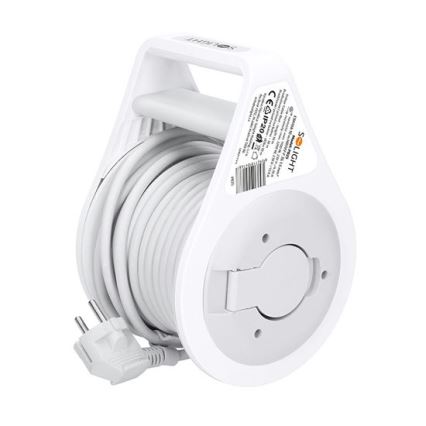 Aufrollbare Kabeltrommel mit 3 Steckdosen, 10 m