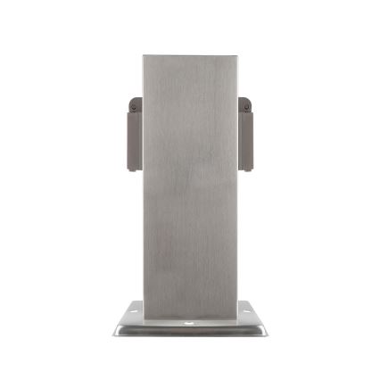 Outdoor-Steckdosensäule 2Z 230V IP44 mattes Chrom eckig