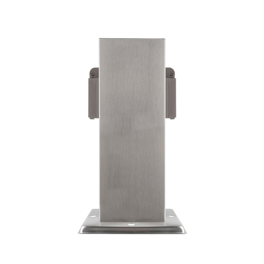 Outdoor-Steckdosensäule 2Z 230V IP44 mattes Chrom eckig