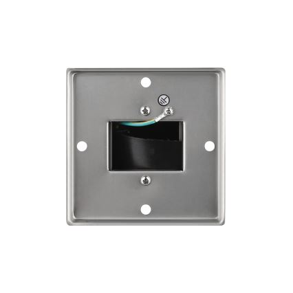 Outdoor-Steckdosensäule 2Z 230V IP44 mattes Chrom eckig