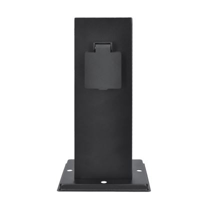 Außensteckdosensäule 2-fach 230V IP44 schwarz, eckig