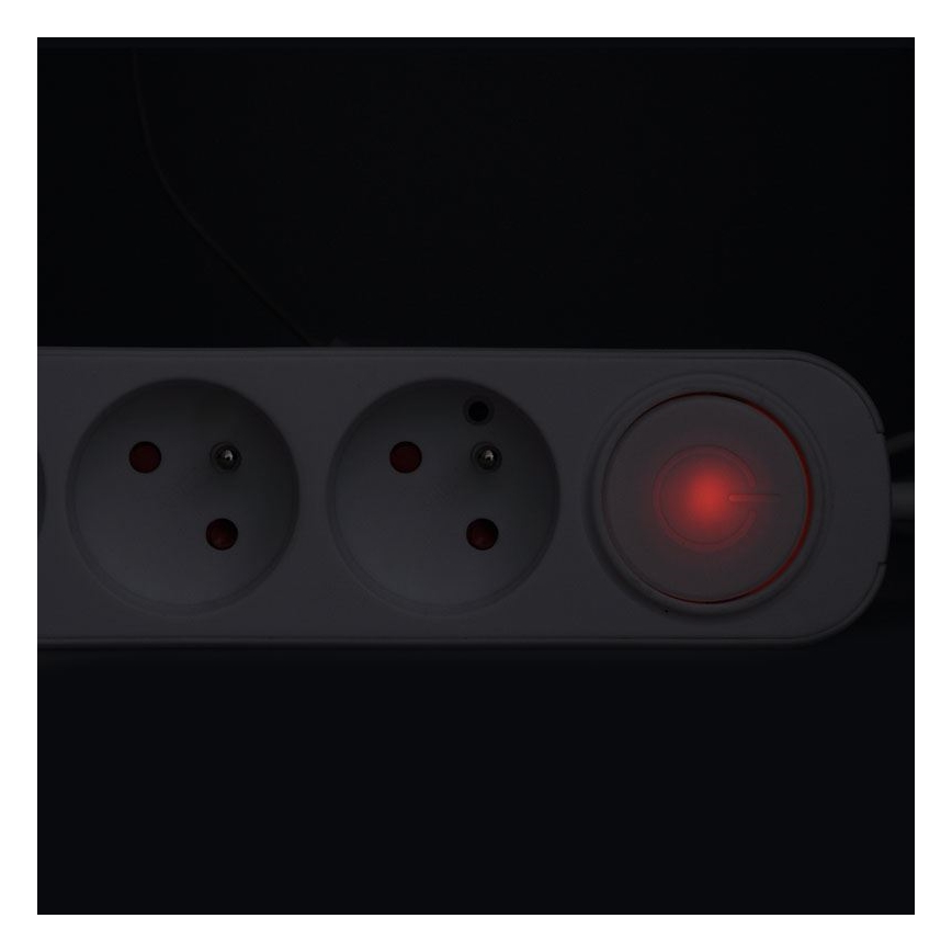 Verlängerungskabel 5 m mit Schalter, 3 Steckdosen und USB-A-/USB-C-Ladeanschlüssen