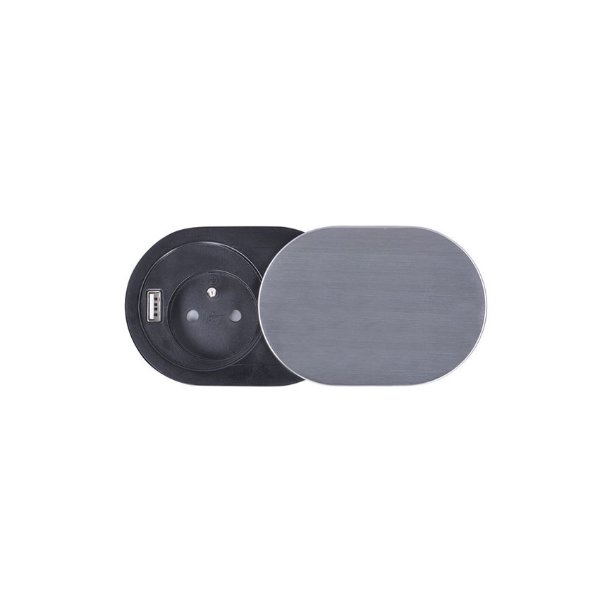 Solight PP124 − Eingebaute USB-Steckdose mit Schiebedeckel 10A/230V