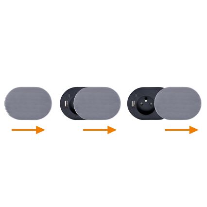 Einbau-Steckdose 1Z + USB A+C