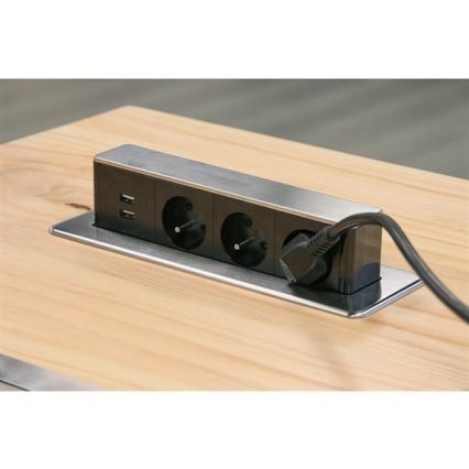 Steckdosensäule für Tischplatte 3x230V