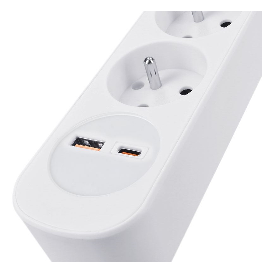 Verlängerungskabel mit Schalter, 5 Steckdosen und USB-A-/USB-C-Ladeanschlüssen, 3 m Kabellänge