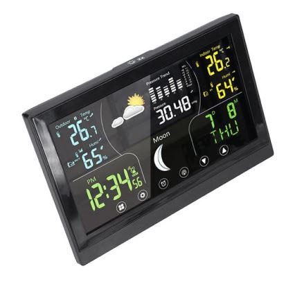 Wetterstation mit Farbdisplay, 5 V / 2×AAA, schwarz