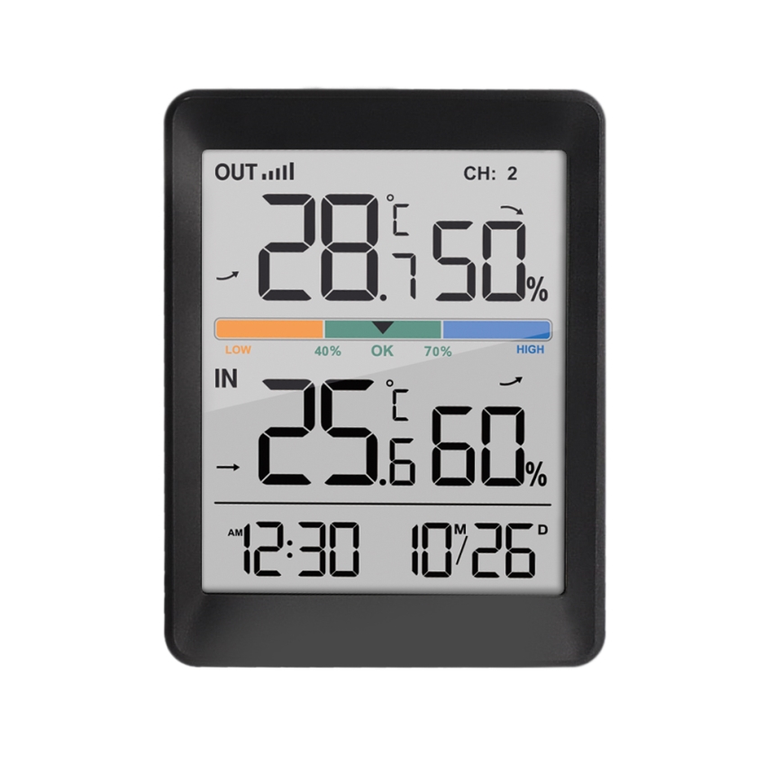 Wetterstation mit Wecker 2xAAA + 2xAAA schwarz