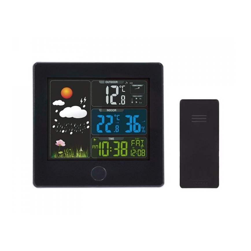 Wetterstation mit LCD-Anzeige 230V/2xAAA + 2xAAA schwarz