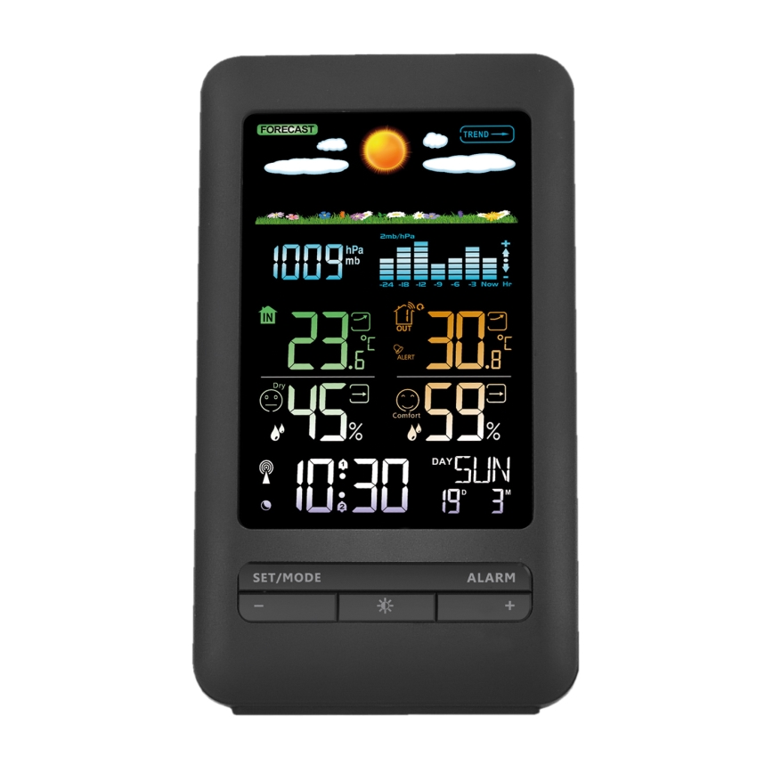 Wetterstation mit LCD-Anzeige 2xAA schwarz