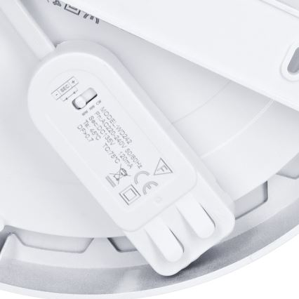 LED Aufbau-/Einbaupanel 2-in-1 18W/230V 3000/4000/6000K Ø 22,5 cm IP54 silber