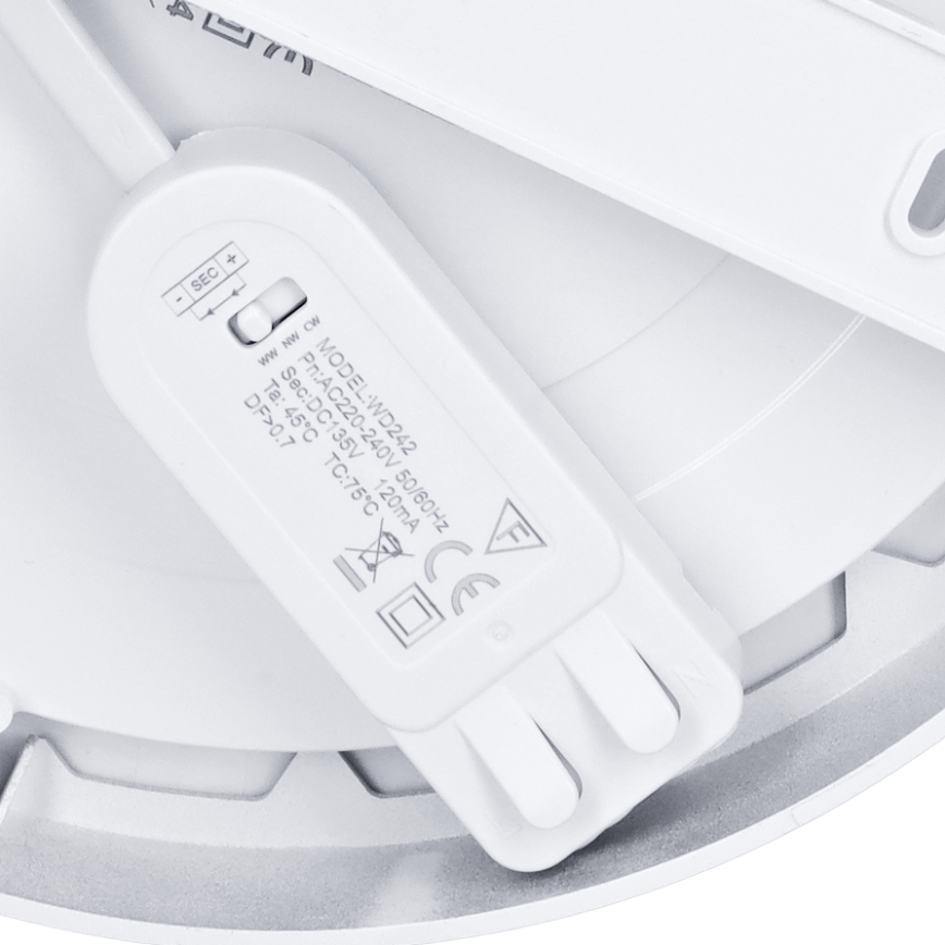 LED Aufbau-/Einbaupanel 2-in-1 18W/230V 3000/4000/6000K Ø 22,5 cm IP54 silber