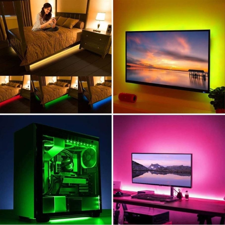 LED RGB dimmbarer Streifen für TV LED/6W/5V Wi-Fi Tuya + Fernbedienung 0,5m