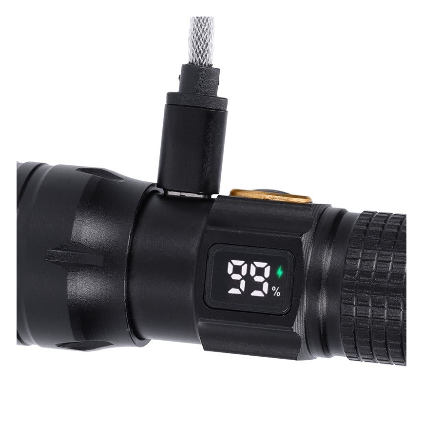 Wiederaufladbare LED‑Taschenlampe 3,7 V, 1200 mAh