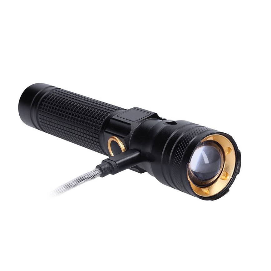 Wiederaufladbare LED‑Taschenlampe 3,7 V, 1200 mAh