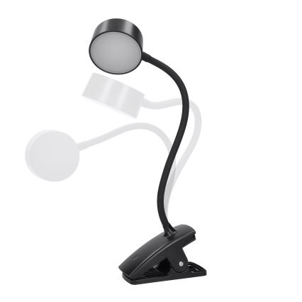 LED Dimmbar flexible aufladbar Tischleuchte mit Klemme LED/2W/1800 mAh 3000/4000/6500K schwarz