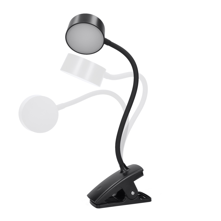 LED Dimmbar flexible aufladbar Tischleuchte mit Klemme LED/2W/1800 mAh 3000/4000/6500K schwarz