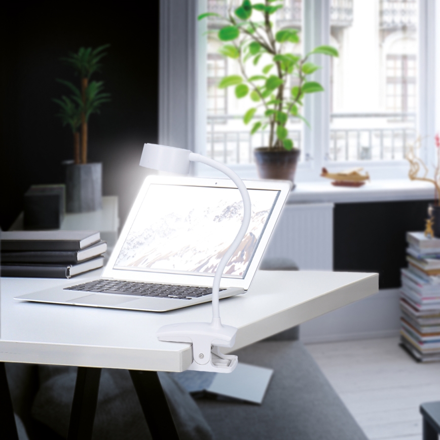 LED Dimmbar flexible aufladbar Tischleuchte mit Klemme LED/2W/1800 mAh 3000/4000/6500K weiß