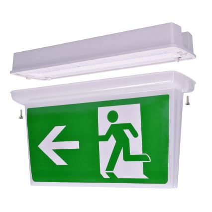Deckenschild für Notbeleuchtung mit Piktogrammen