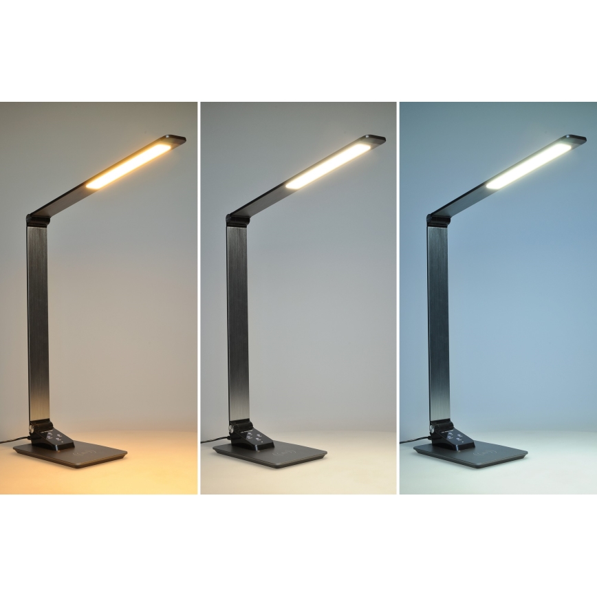 Dimmbare LED-Tischleuchte mit kabelloser Aufladung LED/10W/230V matt Chrom