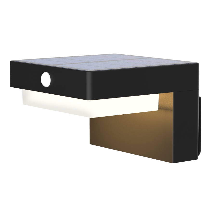 LED-Solarwandleuchte mit Bewegungs- und Dämmerungssensor PALERMO LED/5W/2000 mAh IP54 schwarz