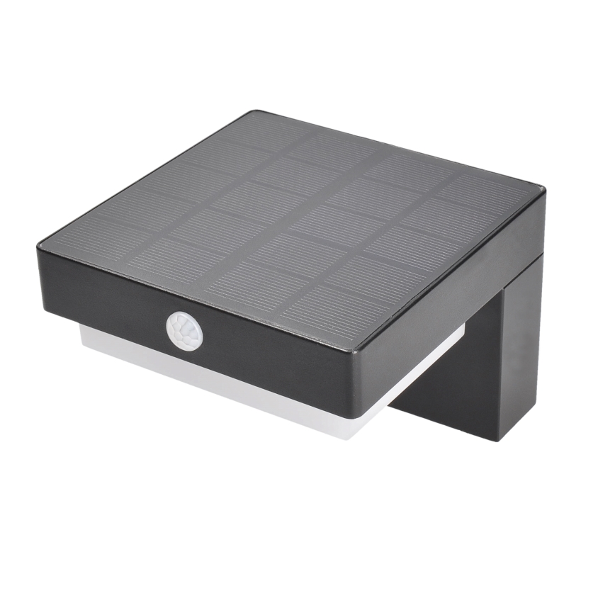 LED-Solarwandleuchte mit Bewegungs- und Dämmerungssensor PALERMO LED/5W/2000 mAh IP54 schwarz