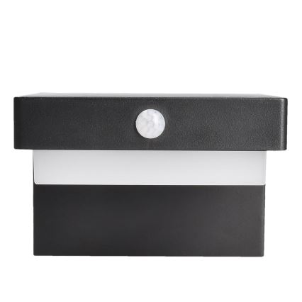 LED-Solarwandleuchte mit Bewegungs- und Dämmerungssensor PALERMO LED/5W/2000 mAh IP54 schwarz
