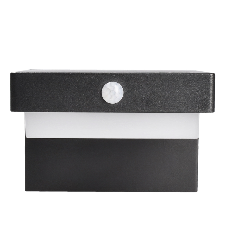 LED-Solarwandleuchte mit Bewegungs- und Dämmerungssensor PALERMO LED/5W/2000 mAh IP54 schwarz