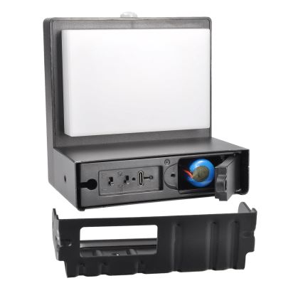 LED-Solarwandleuchte mit Bewegungs- und Dämmerungssensor PALERMO LED/5W/2000 mAh IP54 schwarz