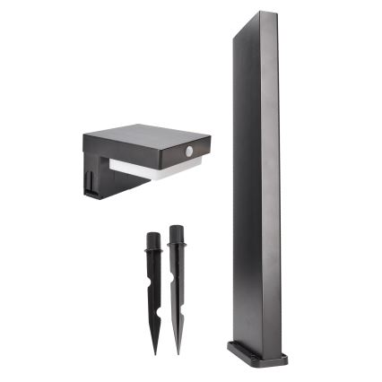 LED-Solarleuchte mit Bewegungs- und Dämmerungssensor PALERMO LED/5W/2000 mAh IP54 schwarz